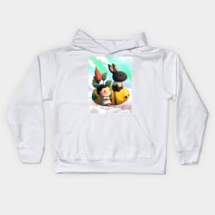 Child Dreaming Friend Rabbit Kids Hoodie